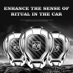 Dodge Car Interior Engine Start Button Protective Cover, Car Engine Start Button Cap, Engine Start/Stop Switch Decorative Button Cover, Flip-Open Automotive Style Design.