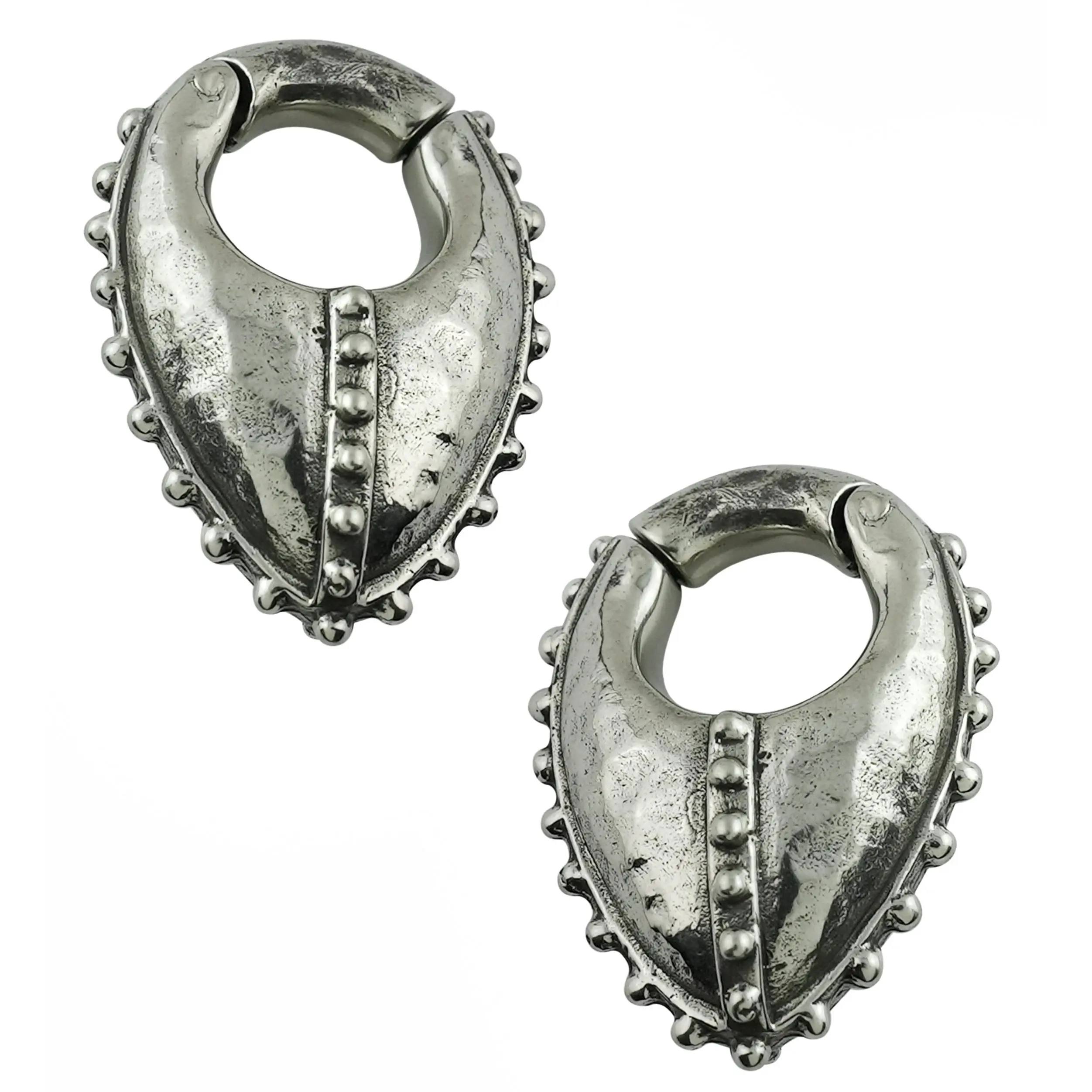 Sentry White Brass Hinged Ear Weights