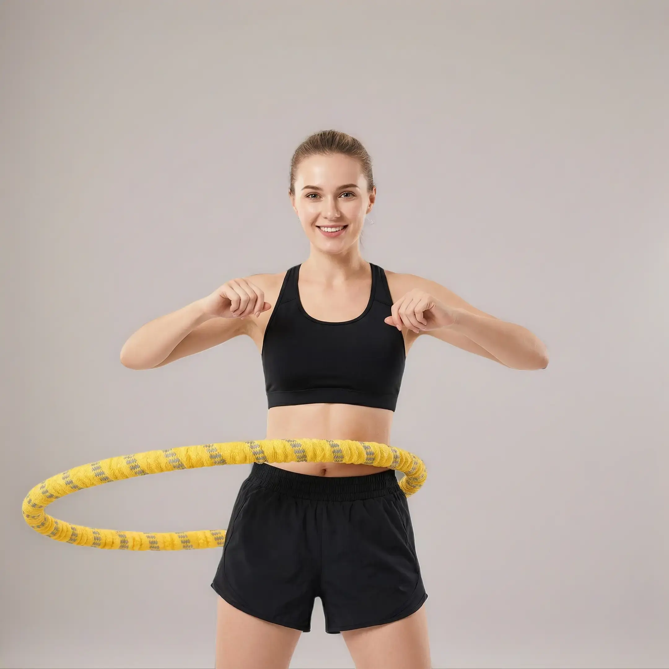 Soft spring silent folding adult Pilates ring, portable fitness ring, suitable for family Pilates training and gym equipment use