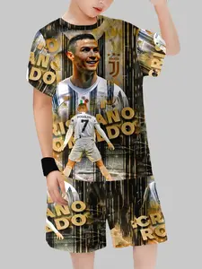 CR7 Bianconeri No.7 Commemorative Set, Teenagers' Juventus-Themed Casual Sportswear