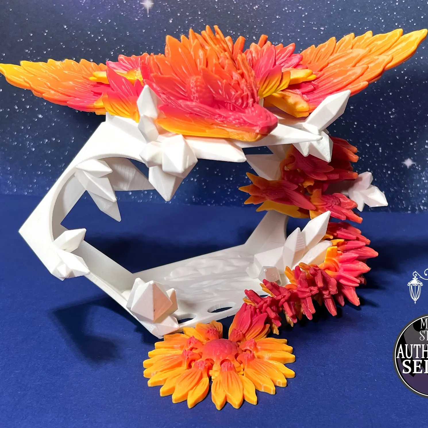 3D Printed Sunflower Dragon in Sunrise Ombre Filament
