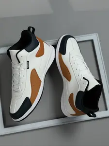 Men's Sporty Lace Up High Top Sneakers, Casual Comfortable Breathable Running Shoes, Trendy Sports Shoes for Daily Life, Fashionable Running Shoes