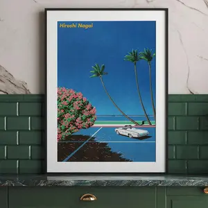 Vintage Palm Tree Pattern Unframed Art Print, Vintage Prints, 1 Count Retro Wall Art, Wall Decor for Home Living Room Bedroom, Home Decor, Ornaments, Decoration