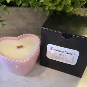 Smoldering Cacao - 5 oz soy wax heart shaped candle