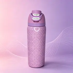 32oz Geometric Print Owala Water Bottle - Vacuum Insulated Stainless Steel Drinkware Flask, BPA-Free, Keeps Drinks Cold, Ideal for Sports & Outdoor Activities, Flasks fathersdaygift