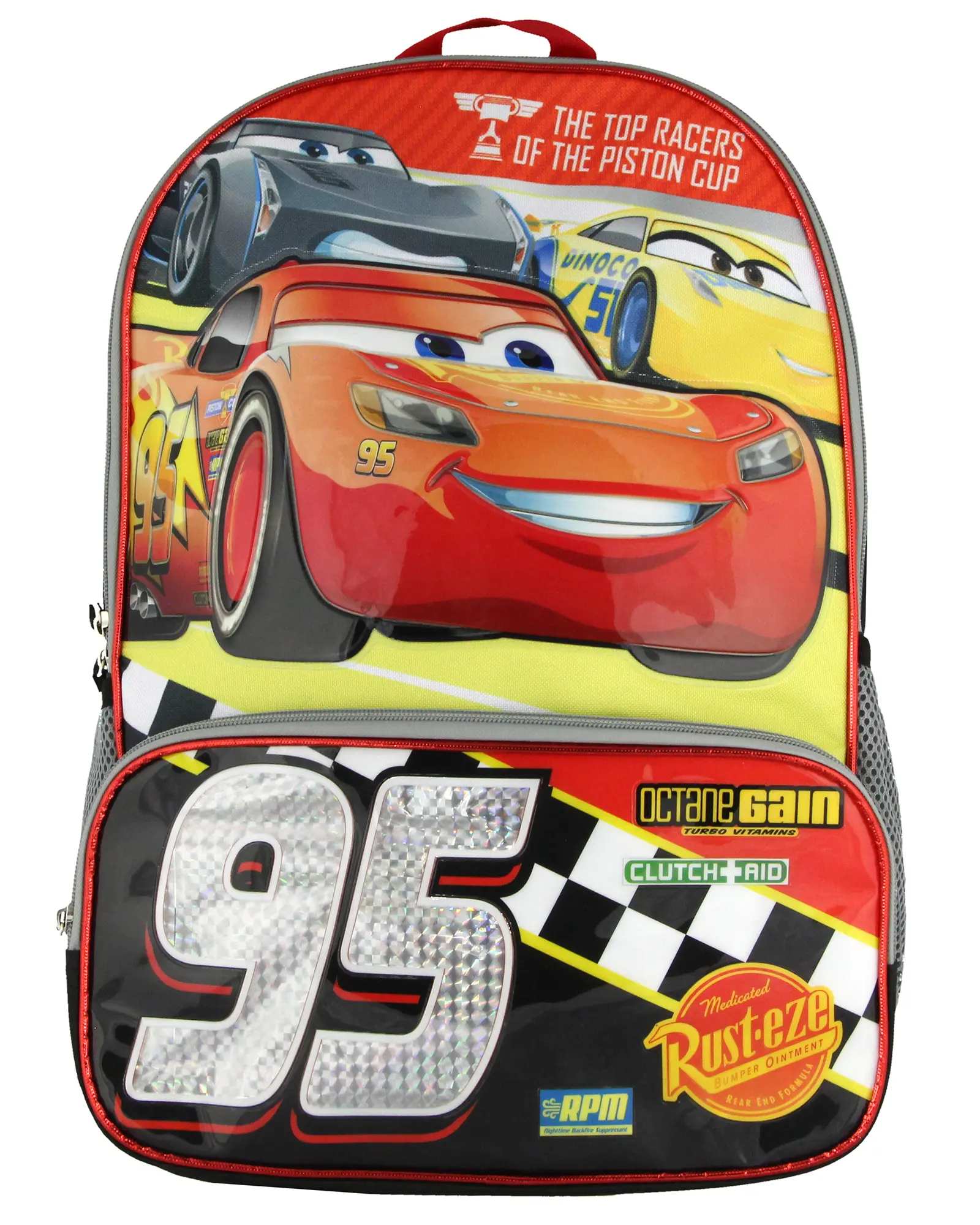 Disney Cars 95 Lightning McQueen 17" School Backpack Travel Laptop Bookbag, Kids Backpack