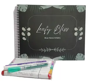 Leafy Bliss Coloring Book: Bold, Easy Designs + Ohuhu Marker Bundles
