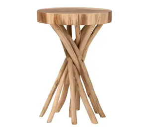 bali & pari Liberte Natural Teak Wood End Table