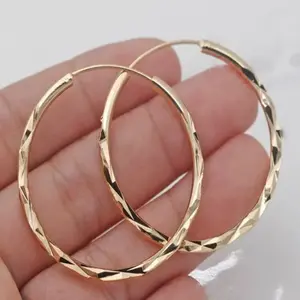 Dainty Textured Gold Hoop Earrings, 14K Gold Plated, Lightweight Everyday Wear Jewelry for Women