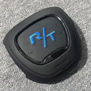 SRT Steering Wheel Cover - Black, Designed for Enhanced Visibility, Durable Material, Compatible with SRT Vehicles Dodge Steering Wheel Horn Cover Upgrade - Custom Napa Leather Colors & Designs