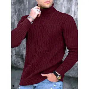 Men's turtleneck casual slim-fit stretchy sweater