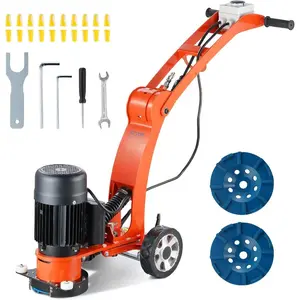 VEVOR Electric Concrete Floor Grinder 7 Walk - Behind Grinder 1.7HP Concrete Floor Polisher, 1300W Grinding Machine, 1720RPM Upgrade Brushless Motor Surfacing Grinder for Granite/Marble/StonesVEVOR Super Brand Day