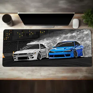 Racing Car Pattern Mouse Pad, 1 Count Square Mouse Pad With Rubber Base, Anti-slip Mouse Pad For Home & Office