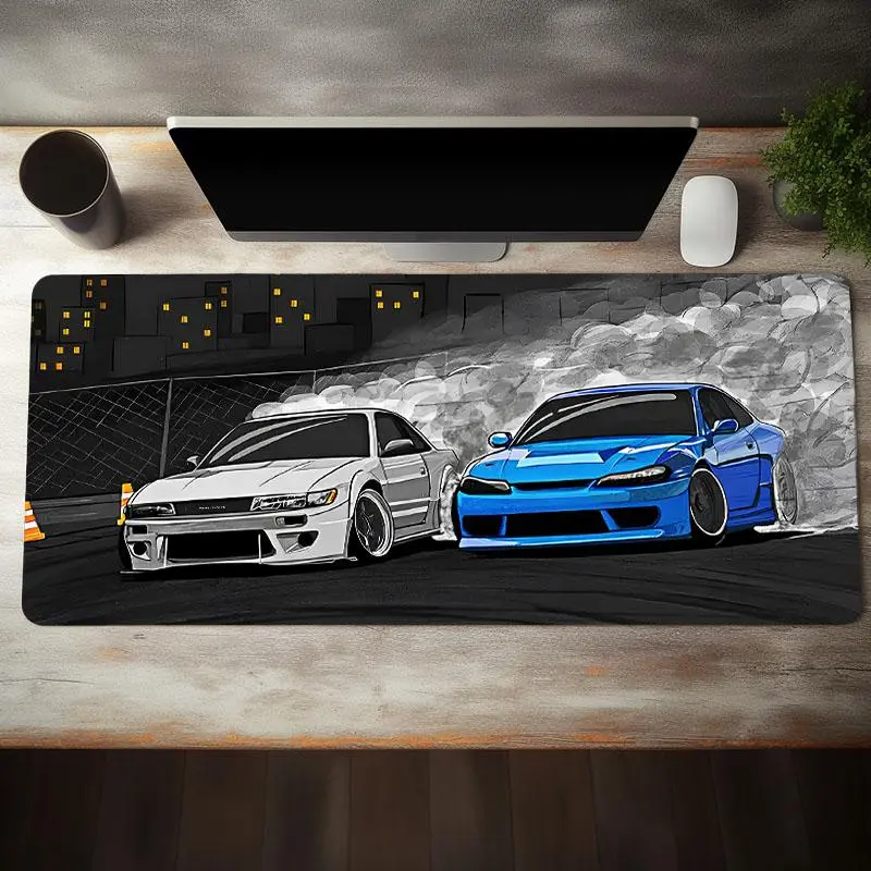 Racing Car Pattern Mouse Pad, 1 Count Square Mouse Pad With Rubber Base ...