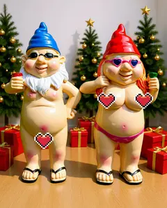 Garden Gnomes, 4.7 Inch Naughty Resin Dwarf, Funny Garden Gnomes Decorations for Yard, Lawn, Patio, Unique Home Decor Gifts for Woman, Man, Easter, Halloween, Christmas, Housewarming