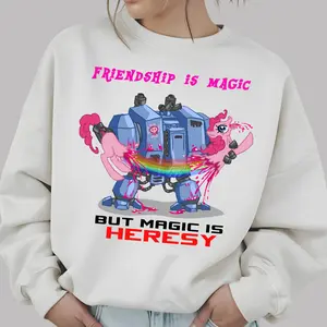 My Little P0ny x Warhammer 40K Graphic Shirt, Friendship is Magic Parody Shirt, Funny Crossover Tee, P1nk1e P1e Meme Sweatshirt Hoodie