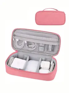 Data Storage Box Handbag, Travel Essential Bag for Cables, Chargers, External Hard Drives, Power Banks, Business, School, Office, Travel Bag Organizer
