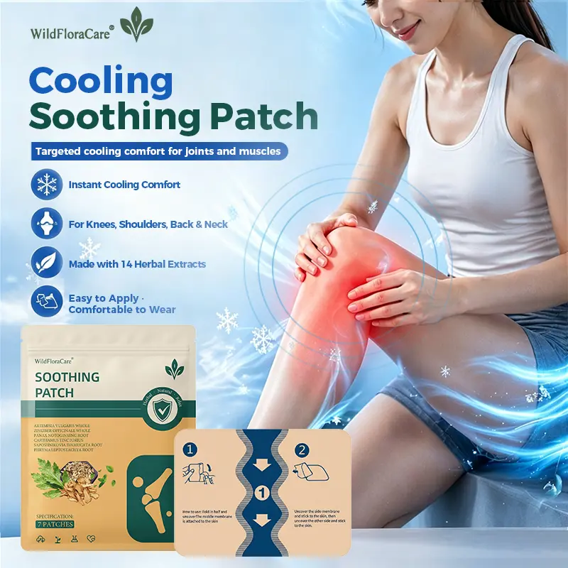 WildFloraCare Targeted Cooling Comfort Patch, 7 Count for Knees, Back, Neck & Shoulders