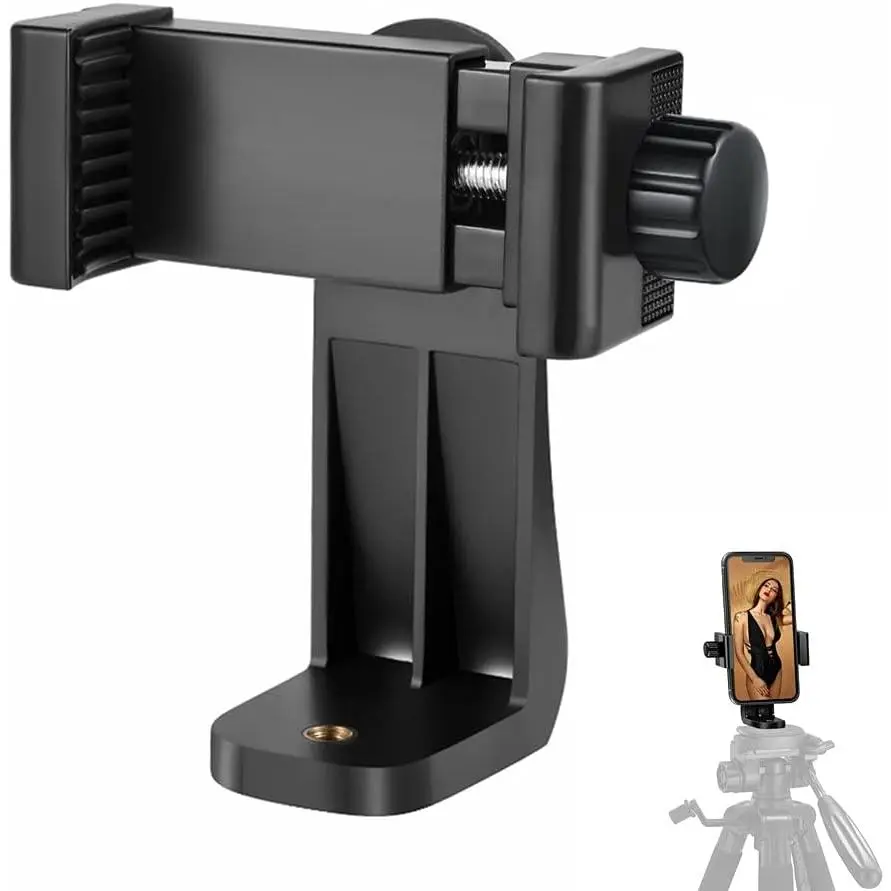 Phone Tripod Mount Adapter/Universal Tripod Cell Phone Holder, Fits Any Smartphone, 1/4" Standard Screw, Rotating Vertical and Horizontal, Compatible with , , Selfie Stick, Monopod