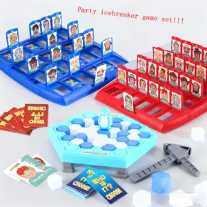 Party Icebreaker Game Set, Guess Who + Penguin Rescue Action Game, Desktop Logic Puzzle Adult Game, Suitable for Parties and University Icebreakers, Tabletop Games