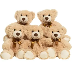 Bear Shaped Stuffed Toy, 5 Counts/set Cute Plush Toy, Soft Lovely Bear, Perfect Gift for Girlfriend, Birthday, Wedding Party
