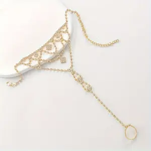 Beach Holiday Jewelry Set - Sparkling Synthetic zircon Toe Ring, Anklet, and Body Chain - Sexy Vacation Accessory for Party and Travel