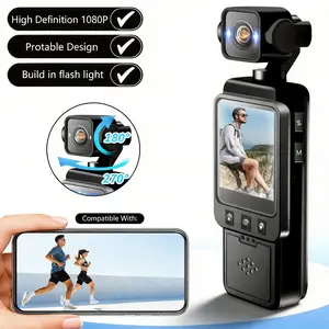 Vlog Body Camera, 1080P Portable Pocket Recorder with 180° Rotating Lens,Night Vision , Wireless Wearable action Camera for Vlogging,  Outdoor Sport Skiing Cycling Hiking, Christmas Gift, HD Video Camera
