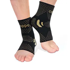 Lightweight Breathable Copper Ankle Pads (1 Pair), Ankle Protective Compression, Suitable for Tennis, Long Jump, Mountain Climbing and Other Sports