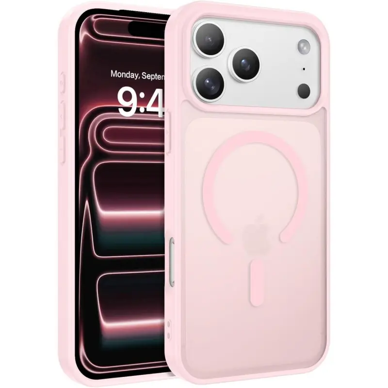 Phone Case:1PC iPhone 17 Phone Case, Magnetic Clear Cute MagSafe Protective Case, Shockproof Transparent Cover Support Wireless Charging, Compatible with iPhone 17 ProMax/16/15/14/13/12/11 skin-feeling solid color