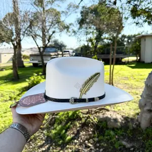 Sombrero Estilo Panter Belico 1000x Tombstone Chaparral con Pluma Dorada