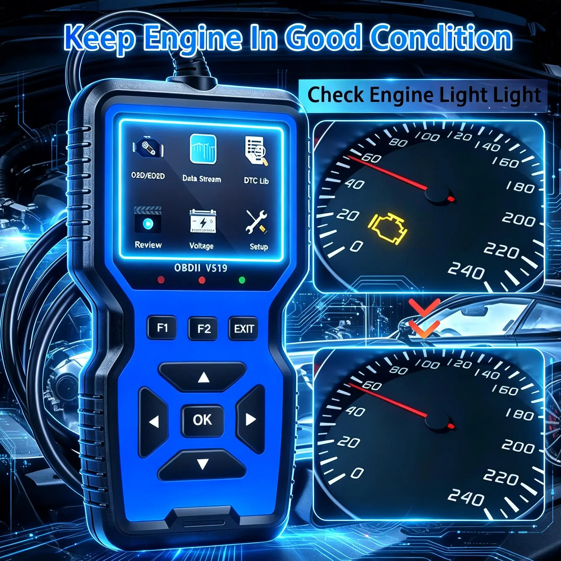 Professional OBD2 Scanner - Diagnose Check Engine Light, Pass Smog Test & Monitor Live Data, 2026 OBDII CAN Code Reader with Battery Test, Code Eraser & 40000+ DTC Library for All Vehicles After 1996