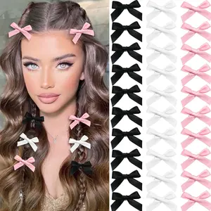 Cute Elegant Bow Hair Accessories 30Pcs Soft Polyester Material Stylish Pretty Multi-function Bow Decor For Daily Hair Matching