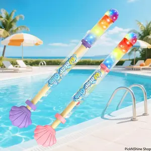 2026 Glowing Rainbow LED Water Blaster Fireworks Spray Gun With Lights, Summer Essentials Pool Toy For Kids & Adults, High Volume Shell Pull-Out Squirt Blaster For Backyard Beach Outdoor Party Games Birthday Gift