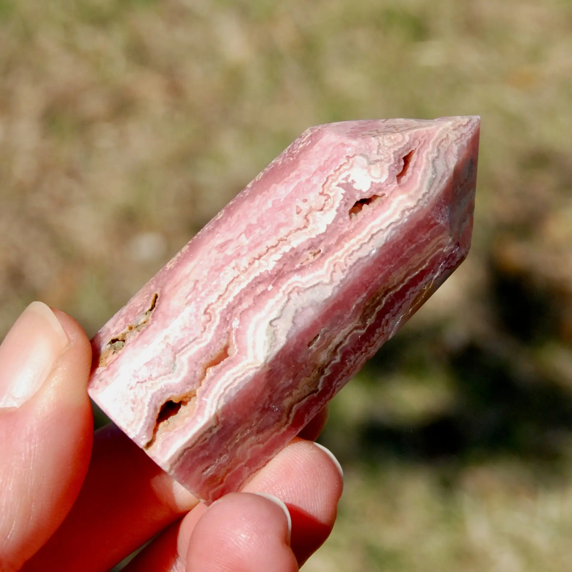 2.3in 69g Rhodochrosite Gemstone Tower, Healing Crystals, Manifest Love, Argentina
