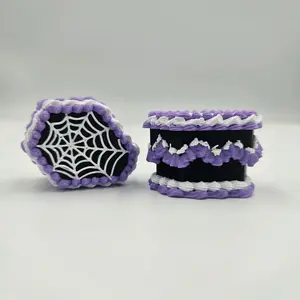 Coffin Cake Clicker Fidget – Spooky Cute Stress Relief Toy | Purple Frosting Edition