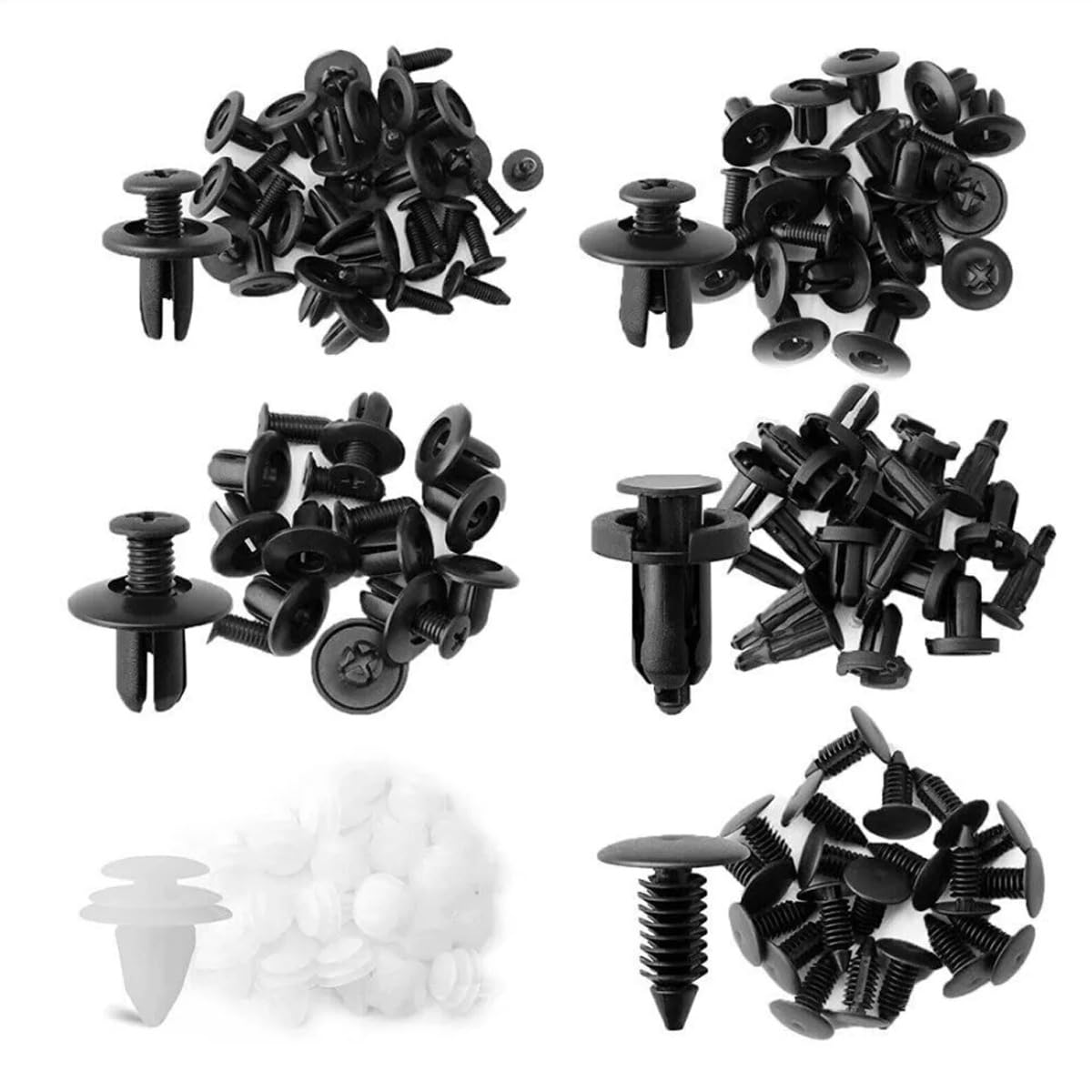 100 Pcs Bumper Clips Car Clips Plastic Rivets Fasteners Push Retainer Kit with Sizes Auto Push Pin Rivets Set 100 Pcs Bumper Clips Car Clips Plastic Rivets Fasteners Push Retainer Kit with Sizes Auto Push Pin Rivets Set