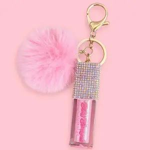 Pink Lip Gloss Keychain