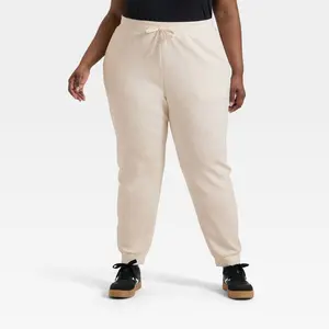 Women's Airy Sleek Jogger Sweatpants - All In Motion Heathered Cream 1X