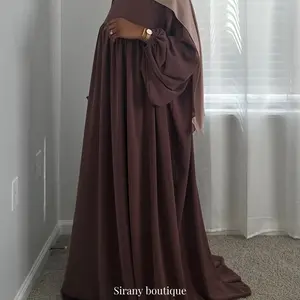 Sirany boutique Puffy Dress - Very Large with Puff Sleeves - Green Maxi Dress for Women