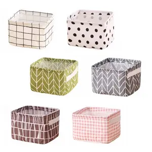 6Pcs Foldable Storage Basket - Small Collapsible Canvas Containers Organizers with Handle for Home Decor or Storing Toys, Keys, Sundries, Little Crafts (7.9"L x 6.3"W x 5.5"H) - Home Improvement.