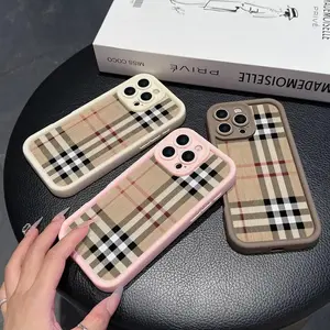 Beautiful plaid pattern anti-fall mobile phone case suitable for iPhone11 12 13 14 15 16 17Pro Max, Pro Plus Air to send boyfriend and girlfriend, Christmas gift, New Year gift.HMB68