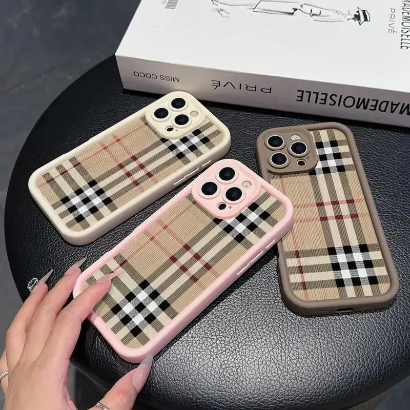 HMB68 Plaid Shockproof TPU Mobile Phone Case - Phone Accessories with Drop Protection, Compatible with iPhone 11/12/13/14/15/16/17 Pro Max/Pro Plus/Air, Ideal Christmas Gift for Partners, Iphone12