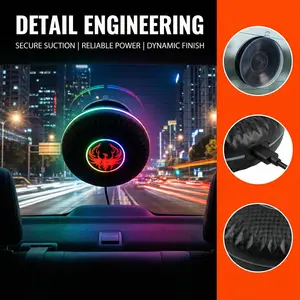 Universal LED Car Interior Decoration Round Windshield Warning Light with Magnetic Base Voice Control Ambient Lamp bf6 Strobe for Polaris & All Vehicles Tube Tail Lights Tacoma Wireless Trailer rock lights truck stuff Fuse engraving on stoplight rollers