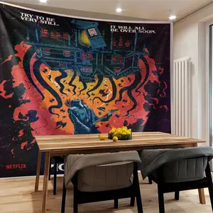 Stranger Things Upside Down World Battle Themed Tapestry, Featuring A Dark and Fiery Design, Available in Multiple Sizes,Durable, Wrinkle-Resistant, and Perfect for Fans of The Show and Students Alike