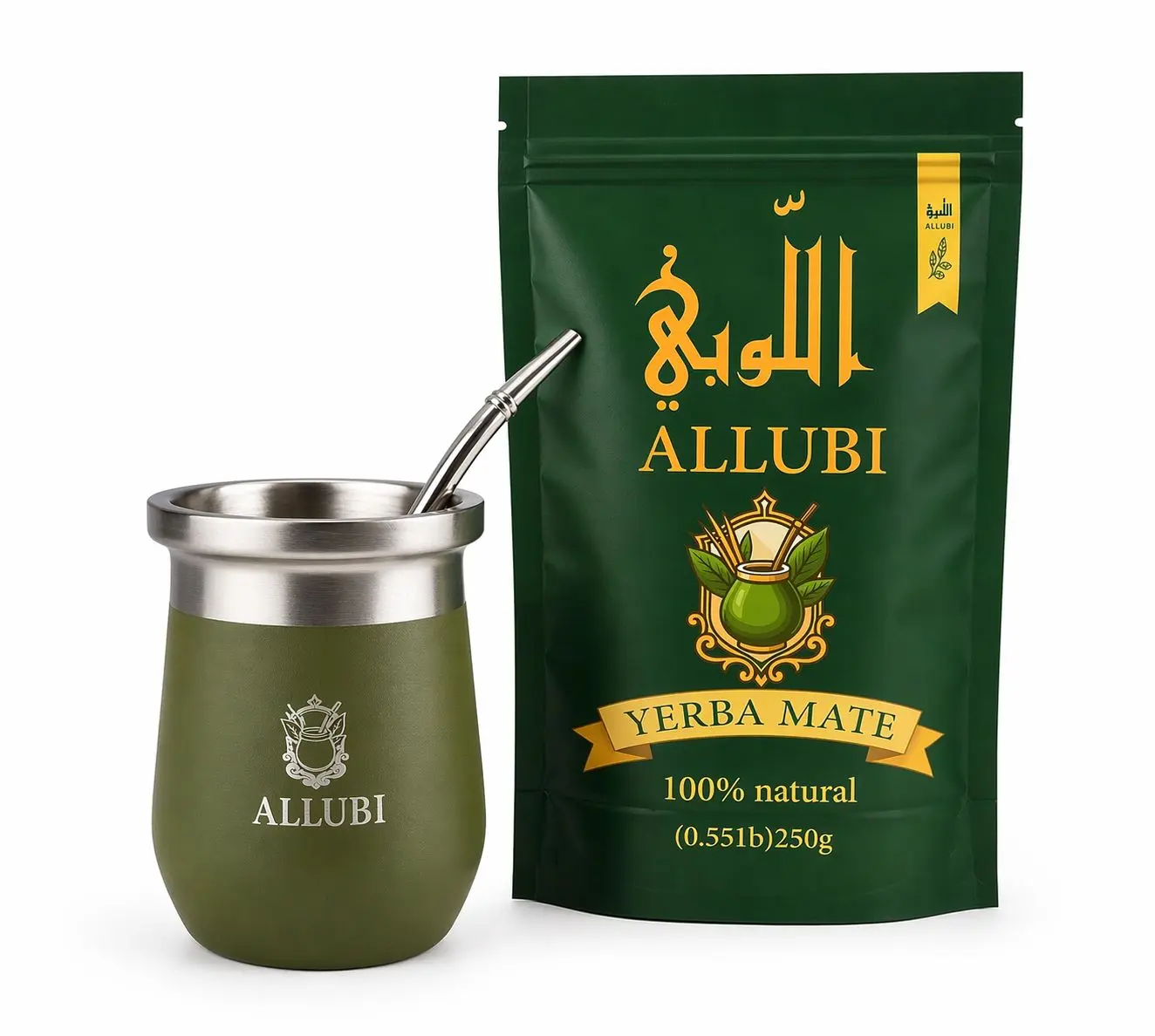 Starter Yerba Mate Beverage Set - 250g Herbal Tea, Includes Traditional Cup & Bombilla