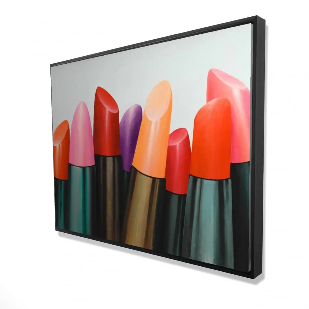 360 stand Framed Wall Artwork - 36x48 in. Vibrant Lipstick Array Artistic Print, Bedroom Decor, Ideal Home Supplies Gift, Decoration, Photo