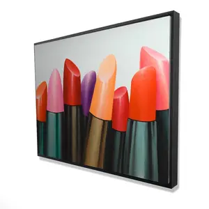 360 stand Framed Wall Artwork - 36x48 in. Vibrant Lipstick Array Artistic Print, Bedroom Decor, Ideal Home Supplies Gift, Decoration, Photo