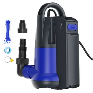 Submersible Water Pump 1HP Automatic Sump Pump 4000GPH Built-in Float Switch Portable Utility Pumps with Adapters for Pool Draining Hot Tub Rain Barrel Flooded Basement