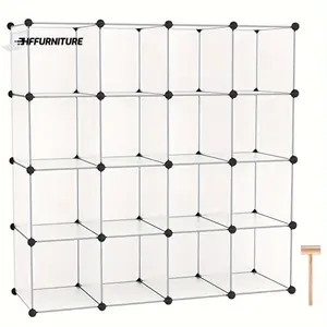 New product discounts 16 Cubby Storage Organizer, Closet Clothes Storage Organizer, Cube Shelves Closet Organizers and Storage Shelves for Clothing Storage with Hammer, Bookshelf for Kids