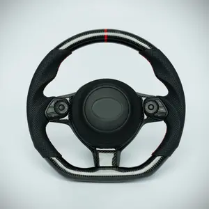 GR86/BRZ carbon fiber steering wheel with perforated leather grip